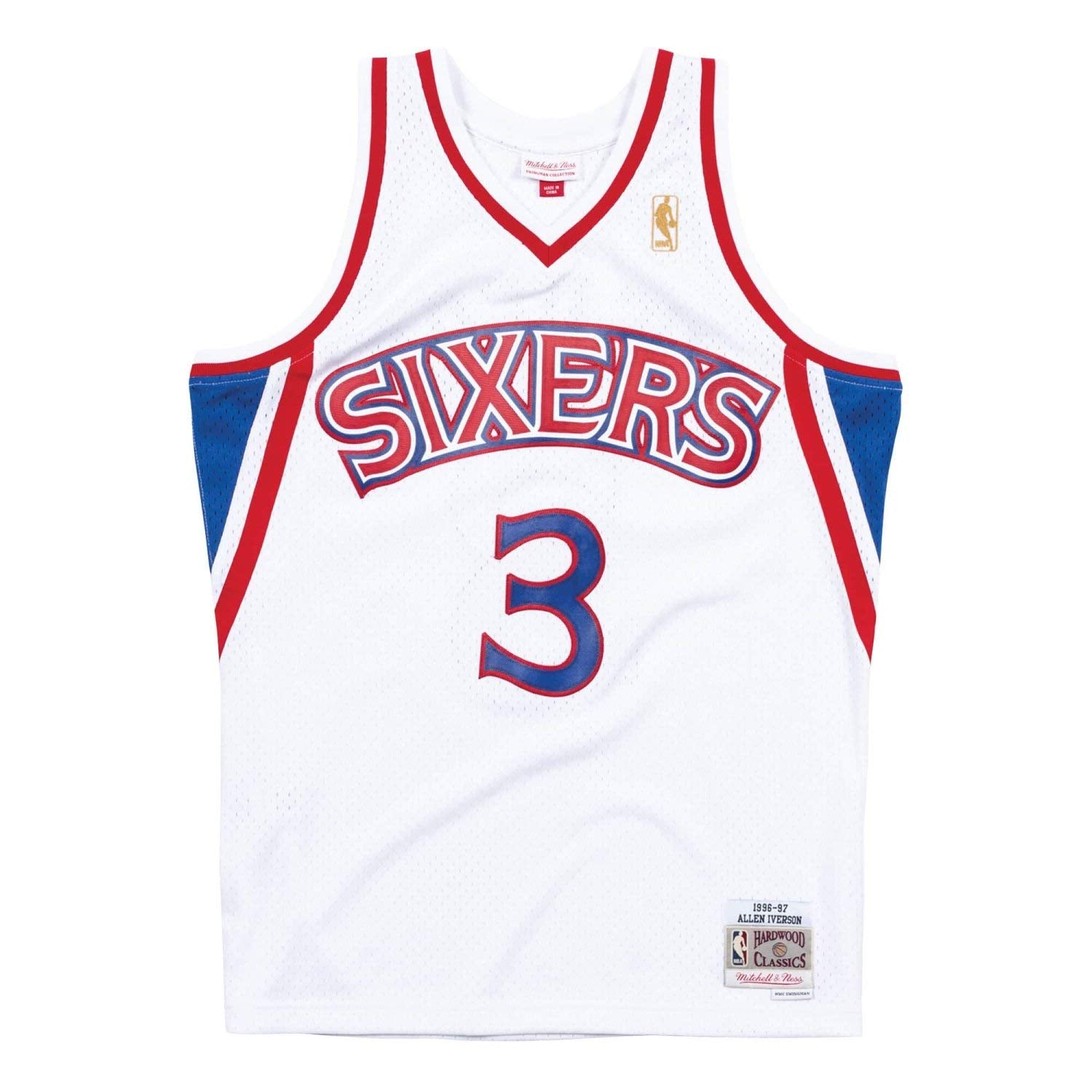 Mitchell & Ness Philadelphia 76ers 3 Allen Iverson White Replica Swingman Jersey 2.0 HWC Basketball Trikot