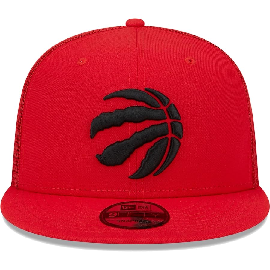 New Era Men's Red Toronto Raptors Team Color Trucker 9FIFTY Snapback Hat
