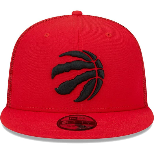 New Era Men's Red Toronto Raptors Team Color Trucker 9FIFTY Snapback Hat