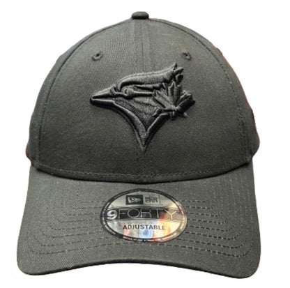 New Era 9FORTY MLB Toronto Blue Jays Stretch Snap Adjustable Hat - Black on Black