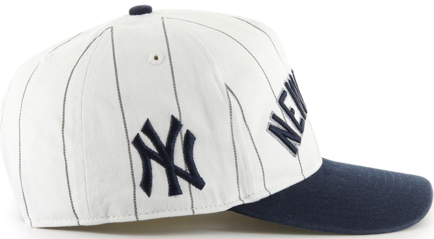 47 Hitch MLB New York Yankees Double Header Pinstripe Snapback Hat - White