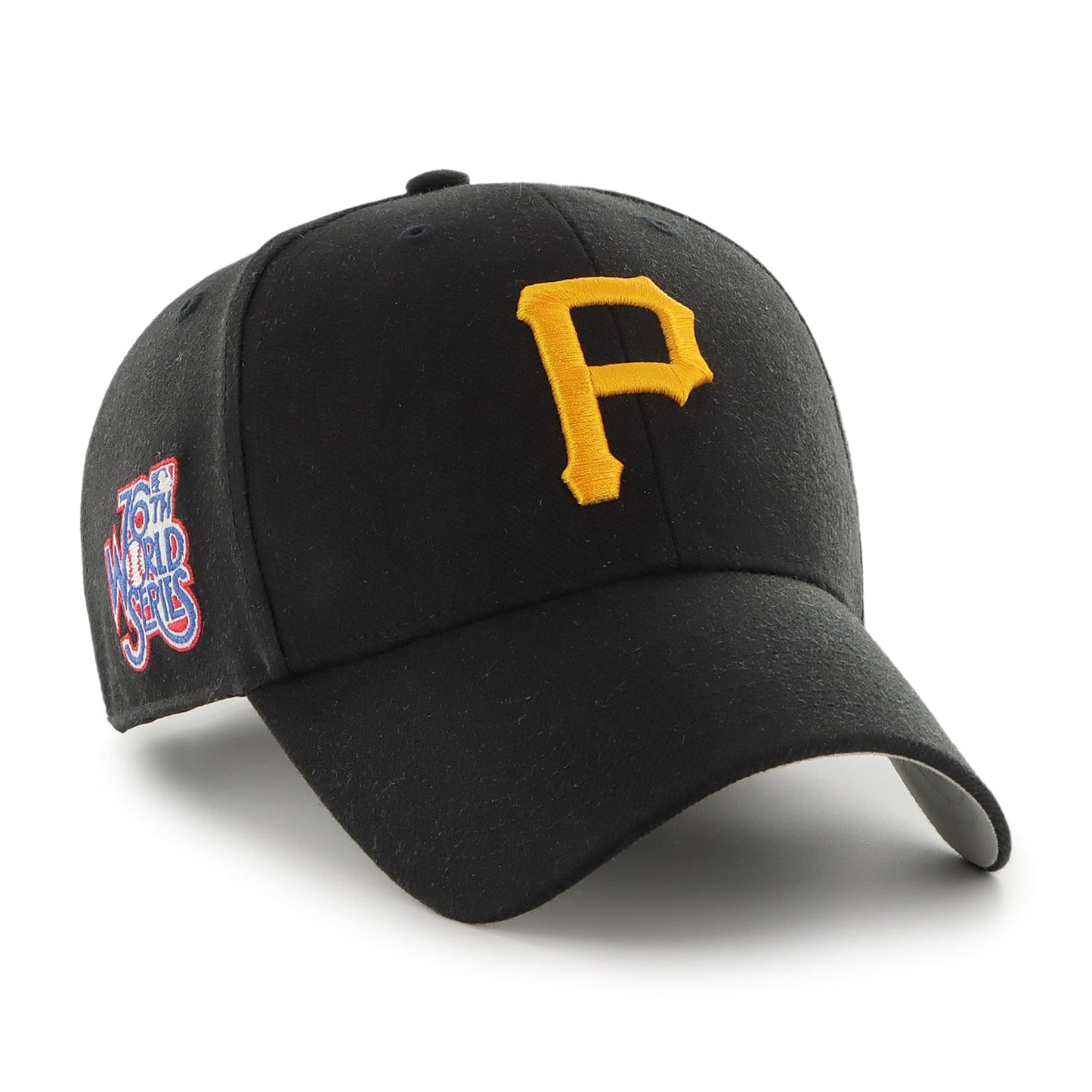 47 Men's Compatible with Pirates Cooperstown World Series Sure Shot MVP Adjustable Hat - One Size Black