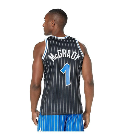 Mitchell & Ness Tracy McGrady Orlando Magic 2003-04 Men's Black Pinstripe Swingman Jersey