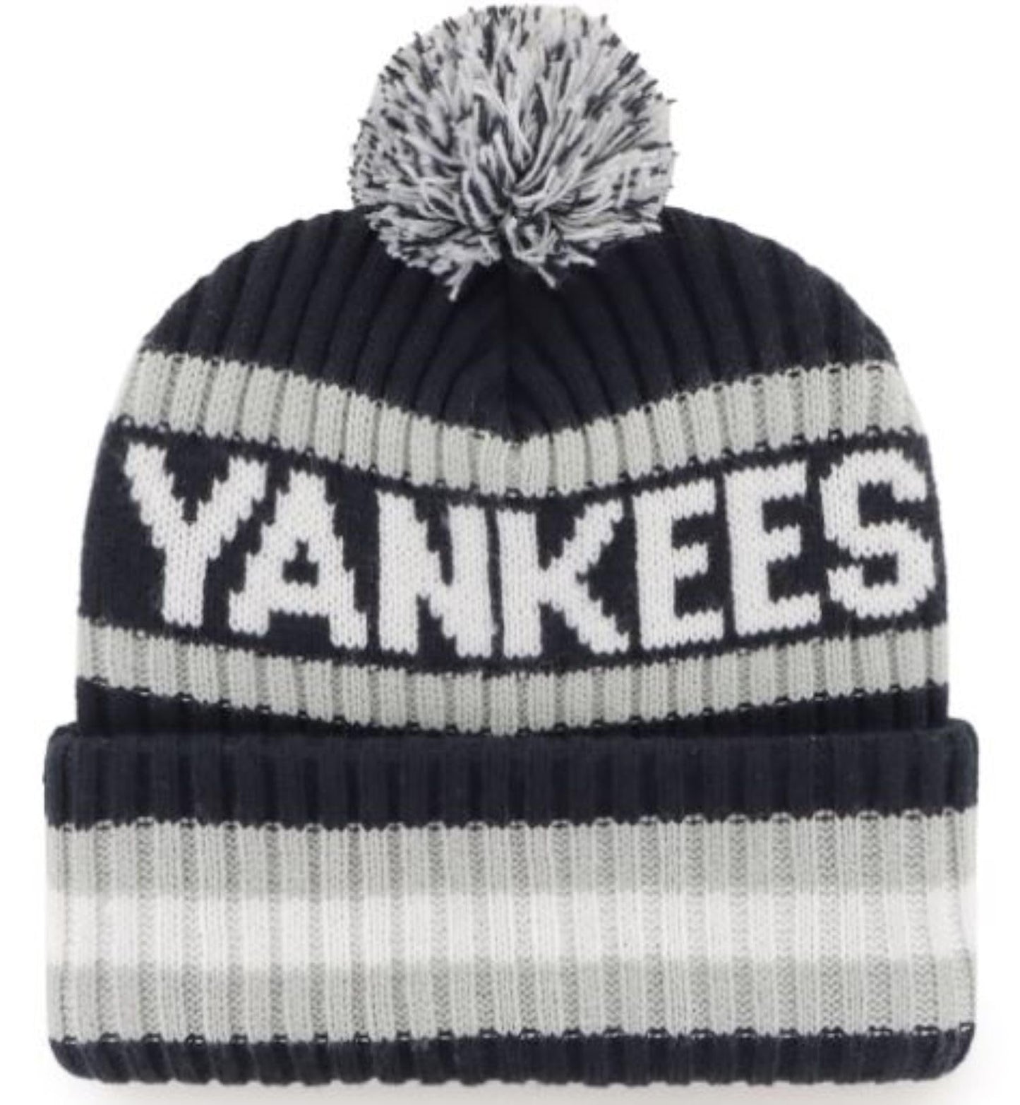 47 MLB New York Bering Knit Cuff Pom Hat - Navy/Grey