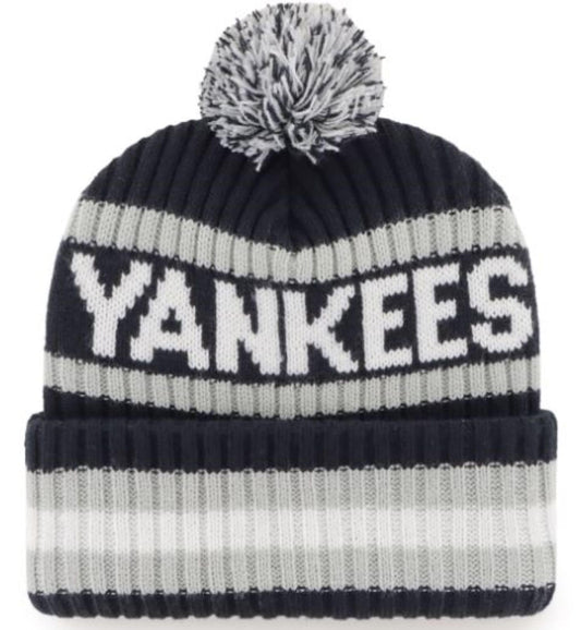 47 MLB New York Bering Knit Cuff Pom Hat - Navy/Grey