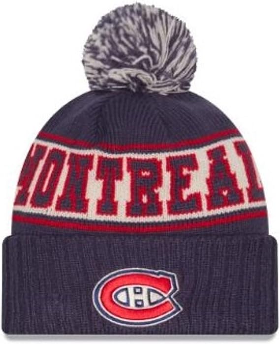 New Era NHL Montreal Canadiens Retro Pom Knit Beanie - Navy/Red