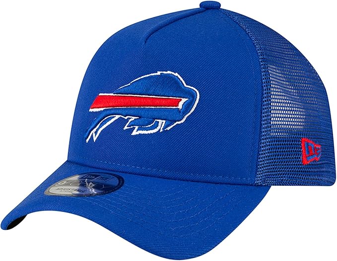 New Era NFL A-Frame 9FORTY Team Color Mesh Trucker Adjustable Hat Cap One Size Fits All, Buffalo Bills - Blue, One Size