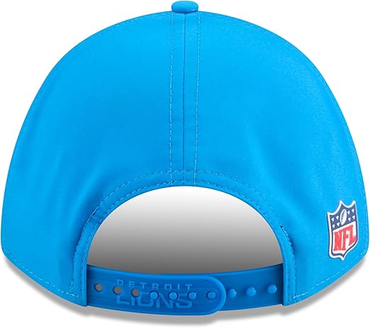 New Era Men's NFL 2025 Sideline M-Crown 9FORTY Adjustable Hat (CA/US, Alpha, One Size, Blue, Detroit Lions)