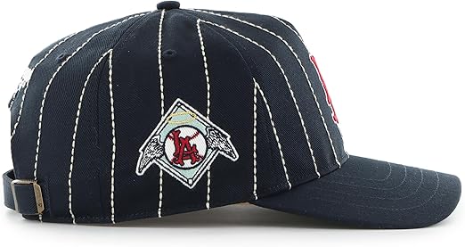 47 MLB Los Angeles Rawlings Pinstripe Hitch Adjustable Snapback Hat - Black
