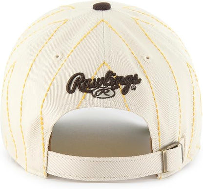 47 MLB San Diego Rawlings Pinstripe Clean Up Adjustable Snapback Hat - White/Brown