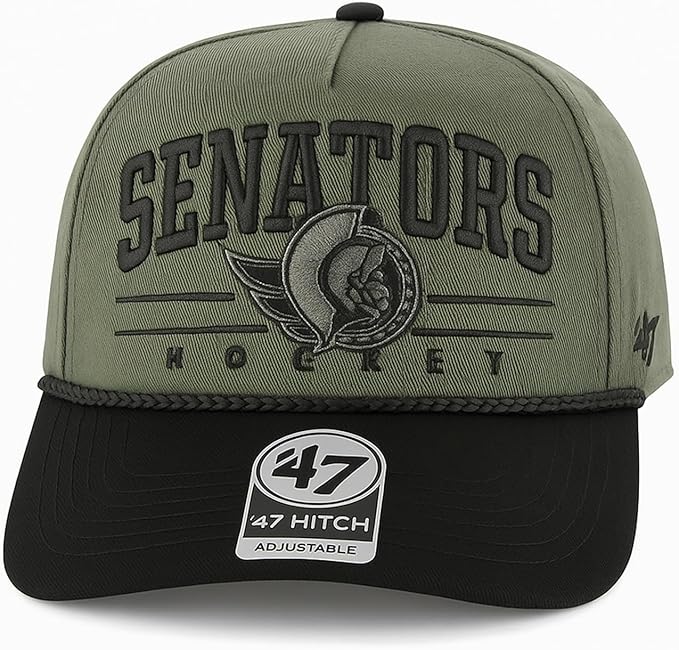 47 NHL Ottawa Roscoe Rope Option TT Hitch Snapback Hat - Green/Black