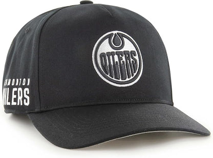 47 Edmonton Oilers Sure Shot Hitch Side Patch Snapback - Black and White