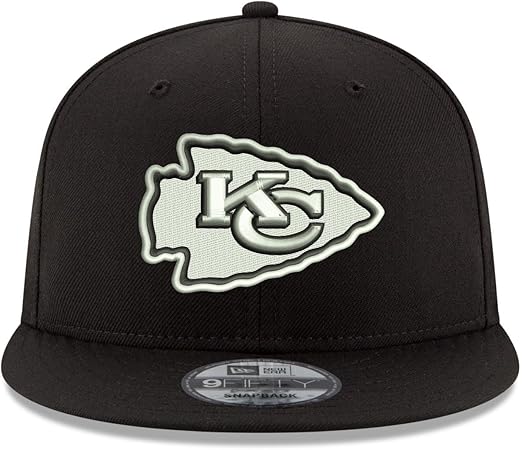 New Era Kansas City Chiefs Hat NFL Black White 9FIFTY Snapback Adjustable Cap Adult One Size