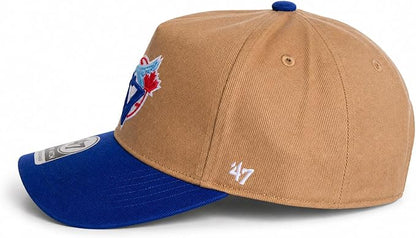 47 Toronto Blue Jays Hitch Adjustable Hat – MLB Baseball Cap, Khaki/Blue, Curved Brim, One Size Fits Most