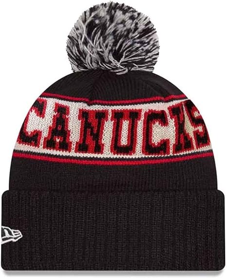 New Era NHL Vancouver Canucks Skate Retro Knit Beanies - Black