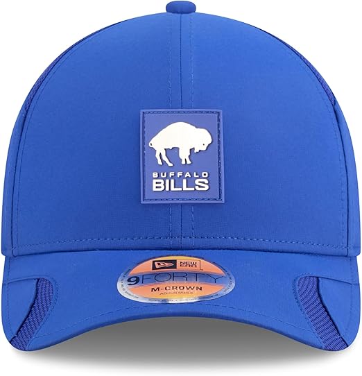 New Era Men's NFL 2025 Sideline M-Crown 9FORTY Adjustable Hat (CA/US, Alpha, One Size, Royal, Buffalo Bills)