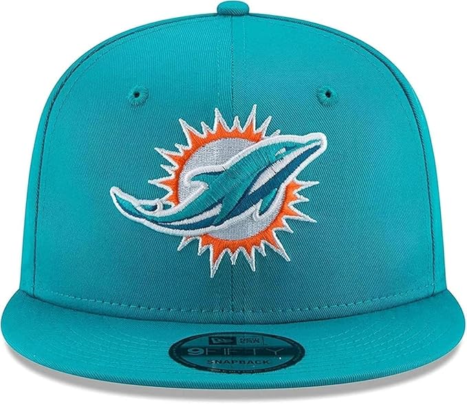 New Era NFL 9FIFTY Team Color Adjustable Snapback Hat Cap - One Size, Miami Dolphins - Aqua, One Size
