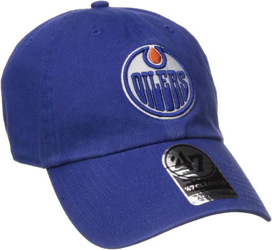 47 Brand H-RGW06GWS-RY NHL Edmonton Oilers Clean up Adjustable Cap (Royal, One-Size)