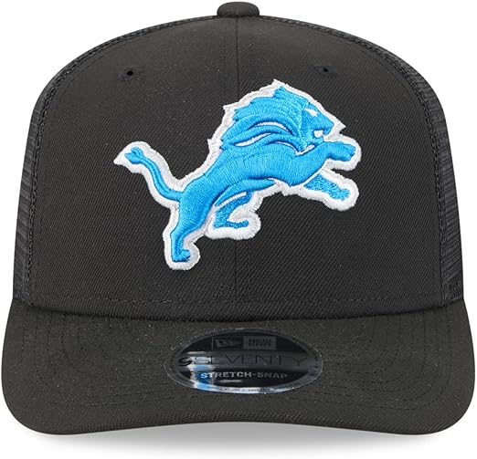 New Era 9SEVENTY 2025 NFL Team Collection Adjustable Stretch-Snap Hat (CA/US, Alpha, One Size, Detroit Lions, Black)