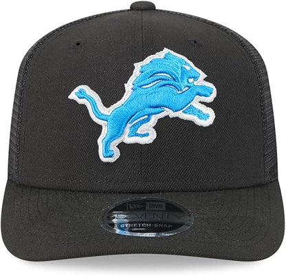 New Era 9SEVENTY 2025 NFL Team Collection Adjustable Stretch-Snap Hat (CA/US, Alpha, One Size, Detroit Lions, Black)