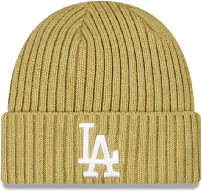 New Era MLB Cuffed Chase Knit Hat - Khaki (CA/US, Alpha, One Size, Khaki, Los Angeles Dodgers)