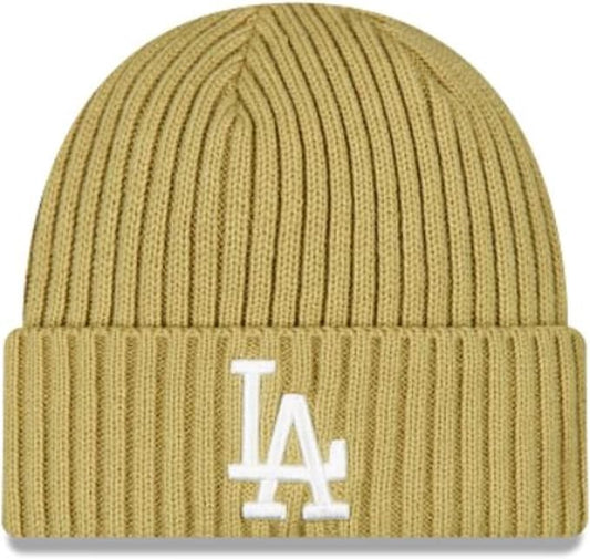 New Era MLB Cuffed Chase Knit Hat - Khaki (CA/US, Alpha, One Size, Khaki, Los Angeles Dodgers)