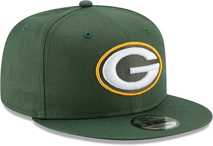 New Era x NFL Men's Green Bay Packers Basic 9Fifty Snapback Hat Green Adjustable