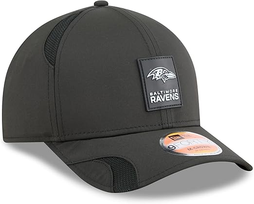 New Era Men's NFL 2025 Sideline M-Crown 9FORTY Adjustable Hat (CA/US, Alpha, One Size, Black, Baltimore Ravens)