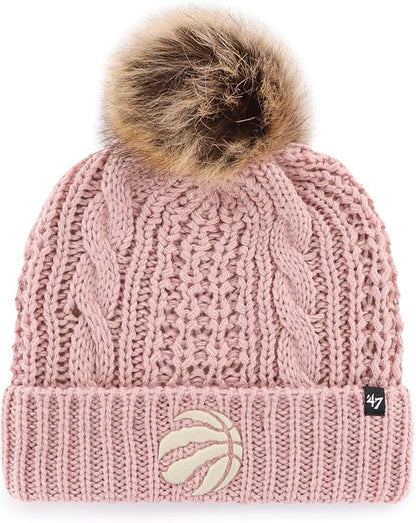 47 NBA Toronto Meeko Cuff Knit Toque with Pom - Dusty Rose