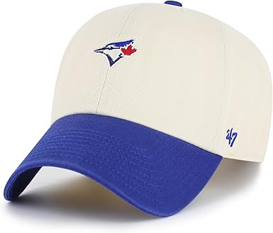47 Clean Up MLB Toronto Blue Jays Base Runner Ballpark Embroidered Team Logo Baseball Hat (White/Blue)