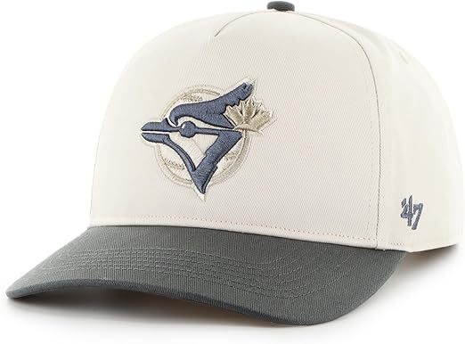 47 Hitch MLB Toronto Cooperstown 1977 Logo Two-Tone Adjustable Snapback Hat - Bone/Charcoal