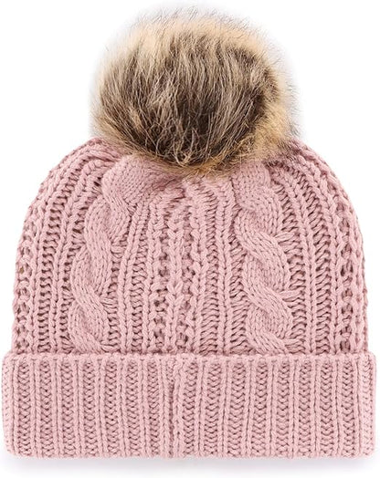 47 NBA Toronto Meeko Cuff Knit Toque with Pom - Dusty Rose