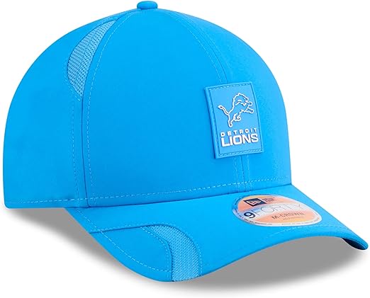 New Era Men's NFL 2025 Sideline M-Crown 9FORTY Adjustable Hat (CA/US, Alpha, One Size, Blue, Detroit Lions)