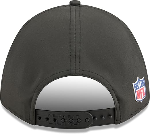 New Era Men's NFL 2025 Sideline M-Crown 9FORTY Adjustable Hat (CA/US, Alpha, One Size, Black, Detroit Lions)