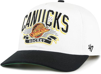 47 NHL Vancouver Prime Play Hitch RF Adjustable Snapback Hat - White/Black