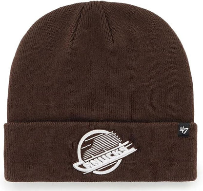 47 NHL Raised Cuff Knit Beanie - Dark Chocolate (CA/US, Alpha, One Size, Dark Chocolate, Vancouver)