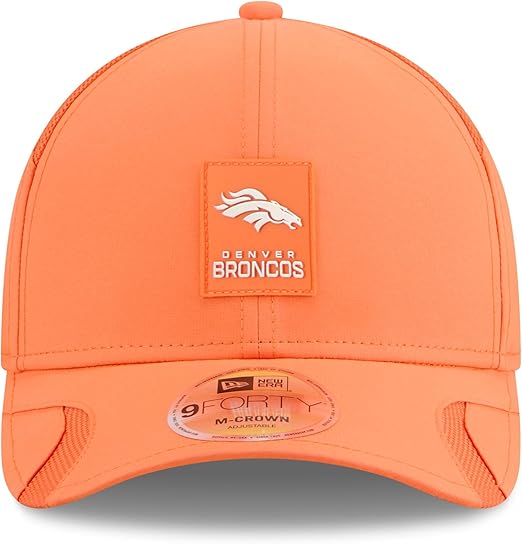 New Era Men's NFL 2025 Sideline M-Crown 9FORTY Adjustable Hat (CA/US, Alpha, One Size, Orange, Denver Broncos)