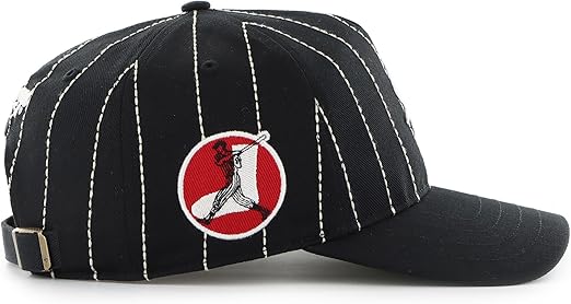 47 MLB Chicago Rawlings Pinstripe Hitch Adjustable Snapback Hat - Black