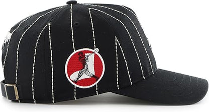 47 MLB Chicago Rawlings Pinstripe Hitch Adjustable Snapback Hat - Black