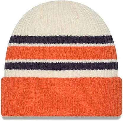 New Era NHL Edmonton Oilers Vintage Knit Beanie - Cream/Orange