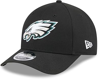 New Era 9FORTY 2025 NFL Team Collection M-Crown Adjustable Snapback Hat (CA/US, Alpha, One Size, Philadelphia Eagles, Black/White)
