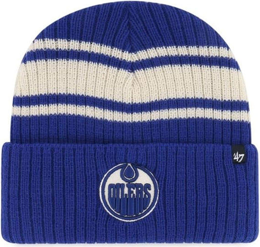 47 NHL Edmonton Harbor Stripe Cuff Knit Beanie - Blue/White