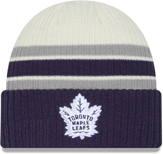 New Era NHL Toronto Maple Leafs Vintage Knit Beanie - Cream/Blue