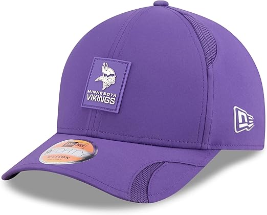 New Era Men's NFL 2025 Sideline M-Crown 9FORTY Adjustable Hat (CA/US, Alpha, One Size, Purple, Minnesota Vikings)