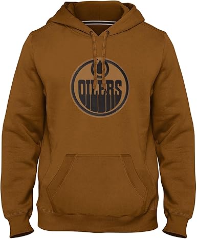 Bulletin Edmonton Oilers NHL Express Twill Tonal Dune Logo Hoodie - Dune - Small