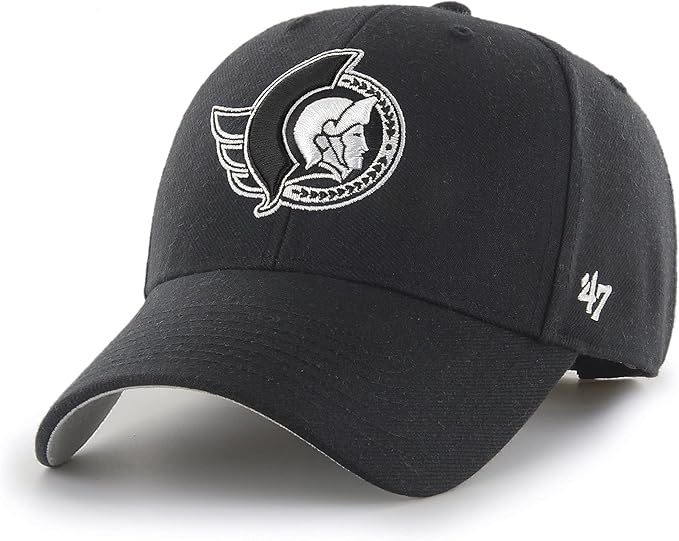 Senators Ottawa 47 NHL MVP Black White Structured Adjustable Strap One Size Fits Most Hat Cap
