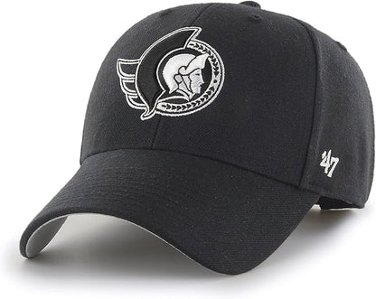 Senators Ottawa 47 NHL MVP Black White Structured Adjustable Strap One Size Fits Most Hat Cap