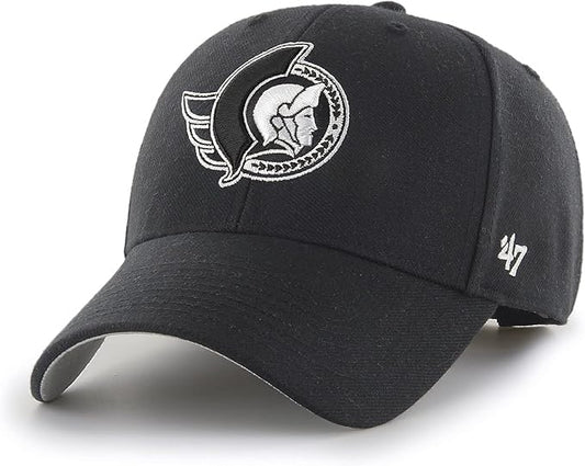 Senators Ottawa 47 NHL MVP Black White Structured Adjustable Strap One Size Fits Most Hat Cap