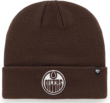 47 NHL Edmonton Raised Cuffed Knit Hat Dark Chocolate - Brown
