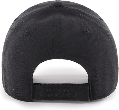 47 Men's Toronto Blue Jays Black On Black MVP Adjustable Hat - One Size